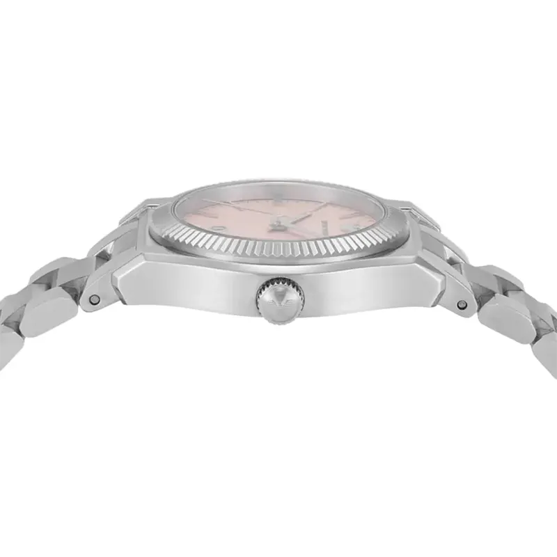 Emporio Armani Federica Pink Dial Silver-tone Ladies Watch- AR11658